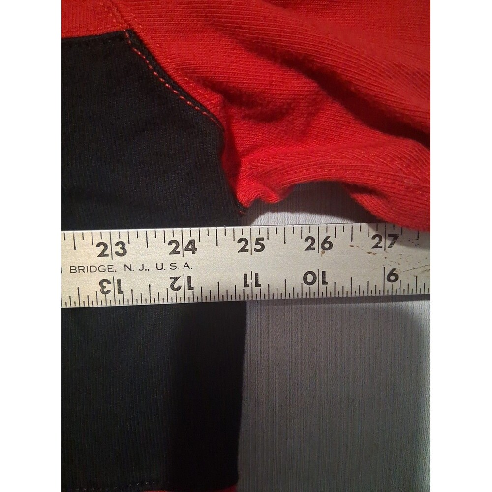 Polo Ralph Lauren Rugby Shirt Mens Large Red W/Blue Elbow & Shoulder Padding - Picture 5 of 6